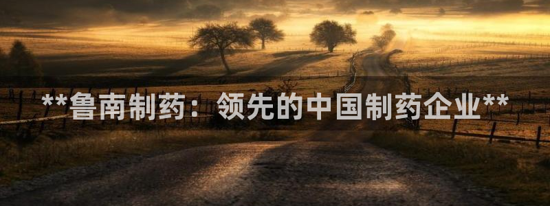 九游会老哥：**鲁南制药：领先的中国制药企业**