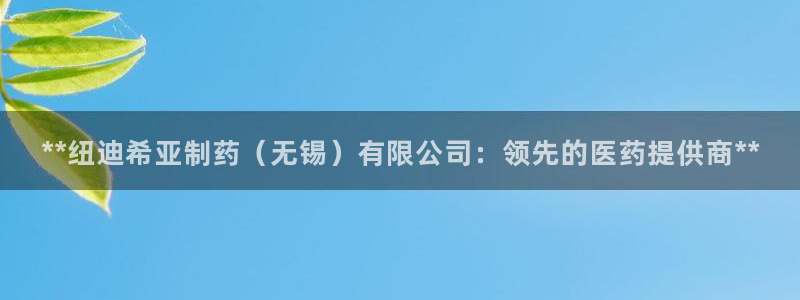 九游老哥俱乐部官网登录不了：**纽迪希亚制药（无锡）有限公司：领先的医药提供商**
