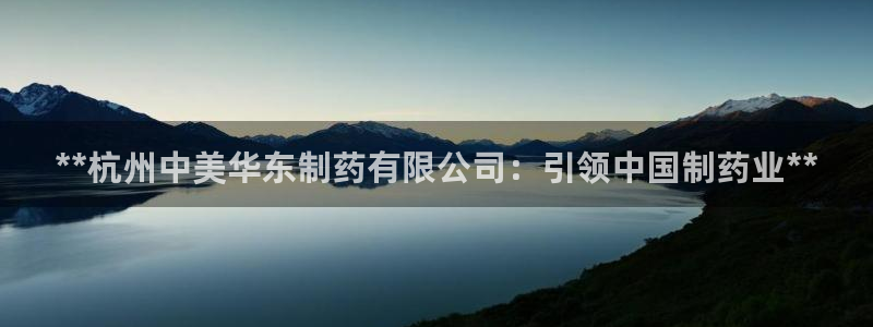 九游会老哥：**杭州中美华东制药有限公司：引领中国制药业**