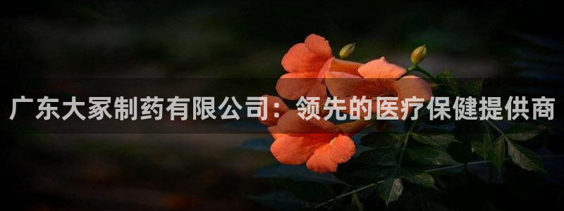 usdt九游会老哥俱乐部：广东大冢制药有限公司：领先的医疗保健提供商