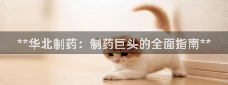 九游老哥俱乐部官网登录：**华北制药：制药巨头的全面指南**
