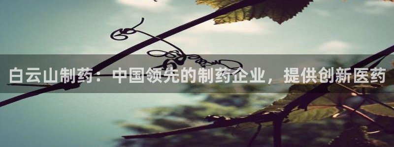 老哥吧九游会：白云山制药：中国领先的制药企业，提供创新医药
