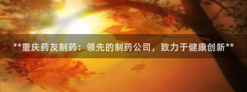 老哥俱乐部是干什么的：**重庆药友制药：领先的制药公司，致力于健康创新**