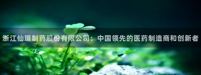 9游会老哥俱乐部：浙江仙琚制药股份有限公司：中国领先的医药制造商和创新者