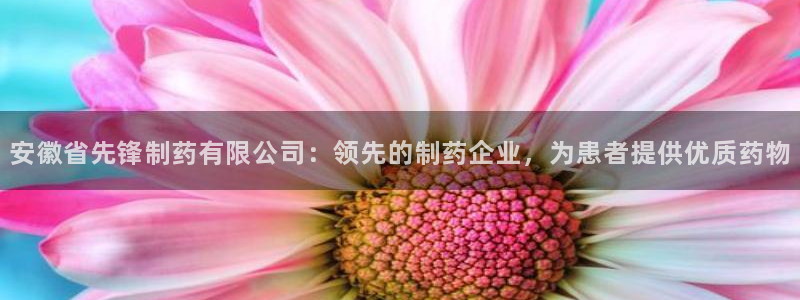 九游会老哥俱乐部官网：安徽省先锋制药有限公司：领先的制药企业，为患者提供优质药物