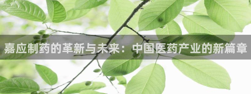 九游会老哥必备的交流社区：嘉应制药的革新与未来：中国医药产业