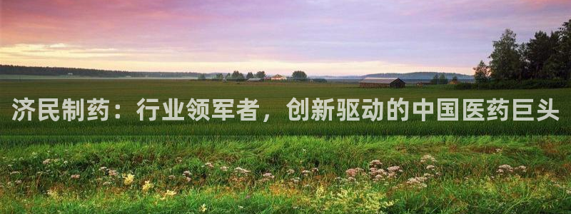 ag九游老哥俱乐部：济民制药：行业领军者，创新驱动的中国医药